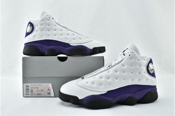 Air Jordan 13 Lakers White Black Court Purple University Gold 414571 105 Womens And Mens Shoes